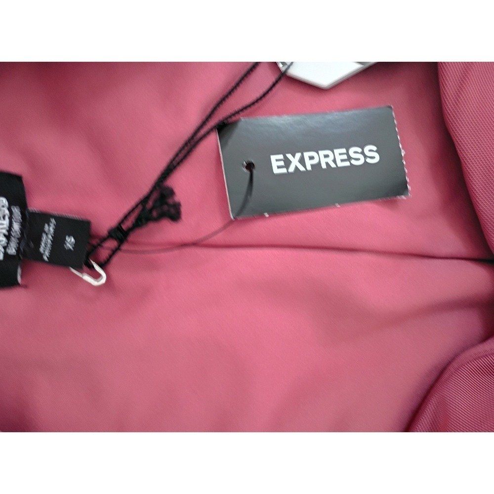 Express Body Contour Ruched Mesh Sweetheart Top Dark Rose Pink XS NWT - Picture 5 of 11